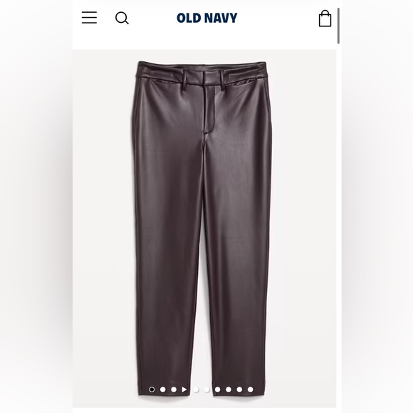 Old Navy High-Waisted Faux-Leather Pixie Straight Pants - Picture 2 of 9